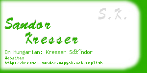 sandor kresser business card